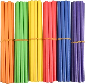 60 Pcs Rhythm Sticks for Kids Bulk, Wood Music Lummi Sticks, 6 Colors