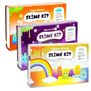 66 Pieces Ultimate DIY Combo of Snow and Slime Kit (Fluffy and Crunchy Slime Kit and Glow in Dark Magical Snow Kit) Combo Pack of 2