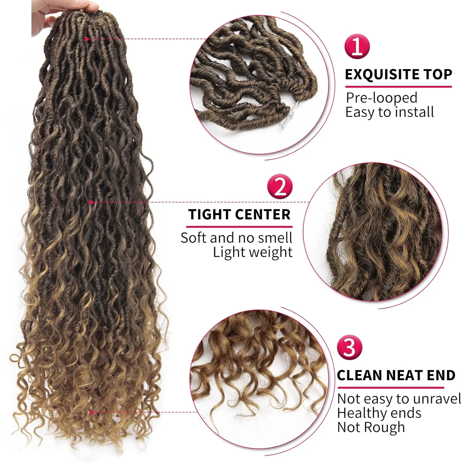 6Packs Goddess Locs Crochet Hair,22Inch Curly Faux Locs Crochet Hair Hippie Locs Crochet Braids Long Crochet Goddess Faux Locs for Black Women(22inch 1B/27)