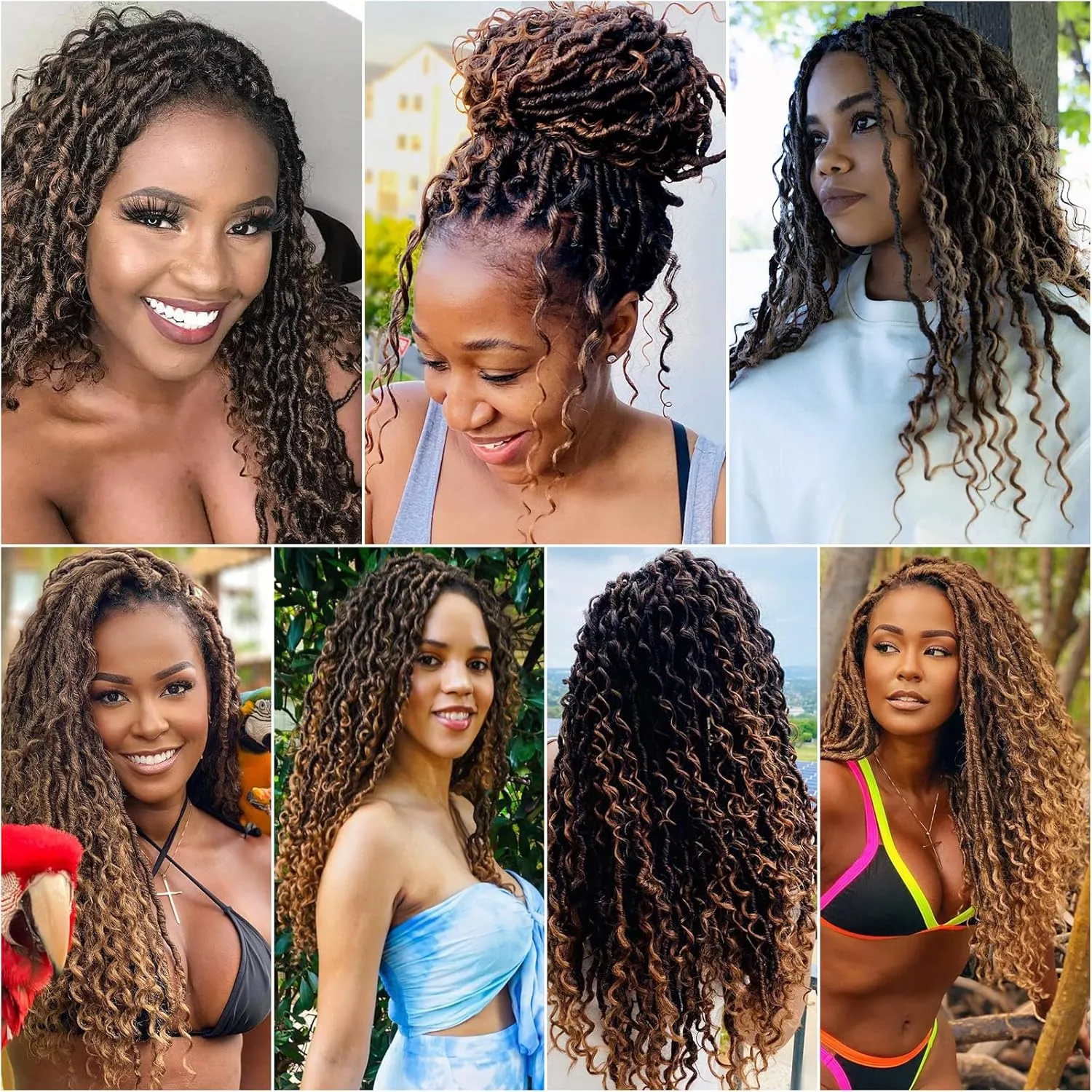 6Packs Goddess Locs Crochet Hair,22Inch Curly Faux Locs Crochet Hair Hippie Locs Crochet Braids Long Crochet Goddess Faux Locs for Black Women(22inch 1B/27)