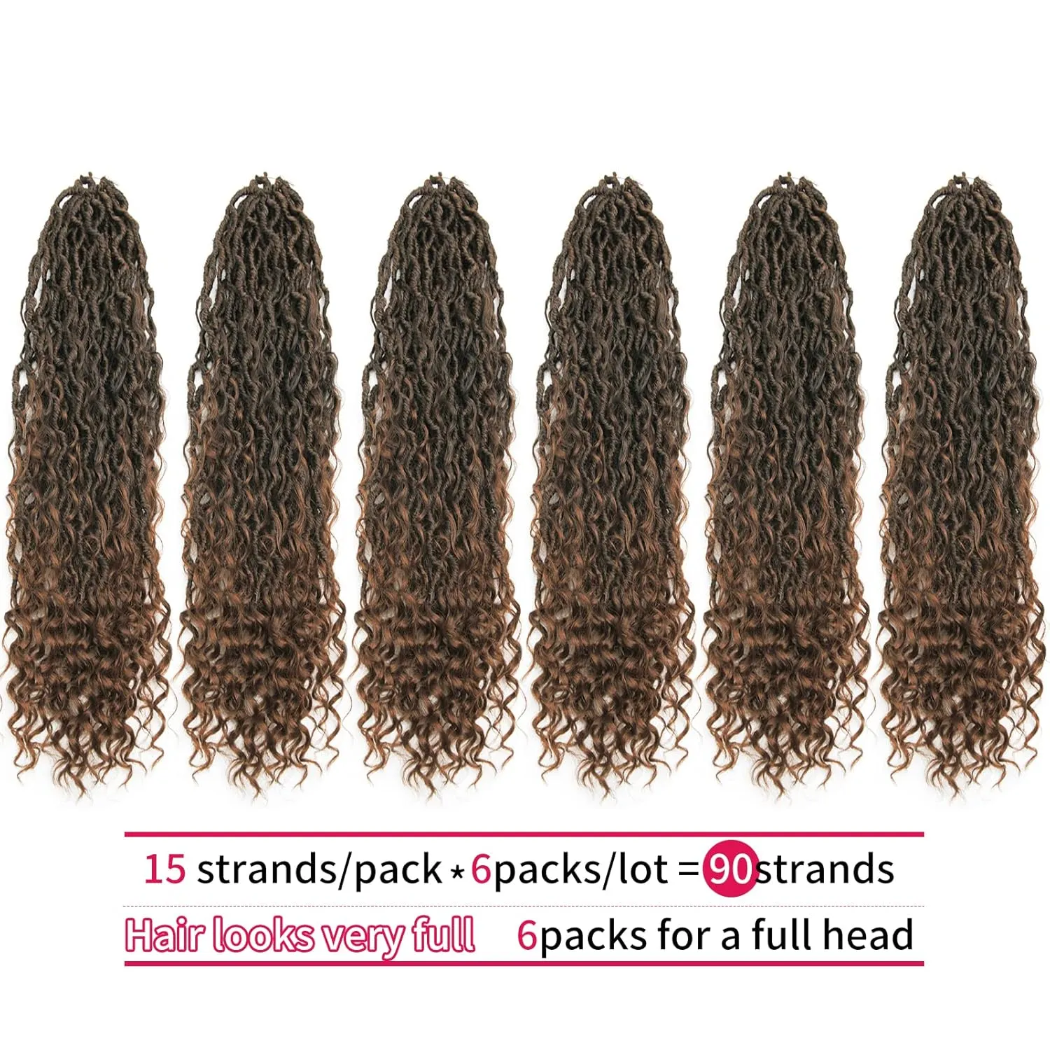 6Packs Goddess Locs Crochet Hair,22Inch Curly Faux Locs Crochet Hair Hippie Locs Crochet Braids Long Crochet Goddess Faux Locs for Black Women(22inch 1B/30)