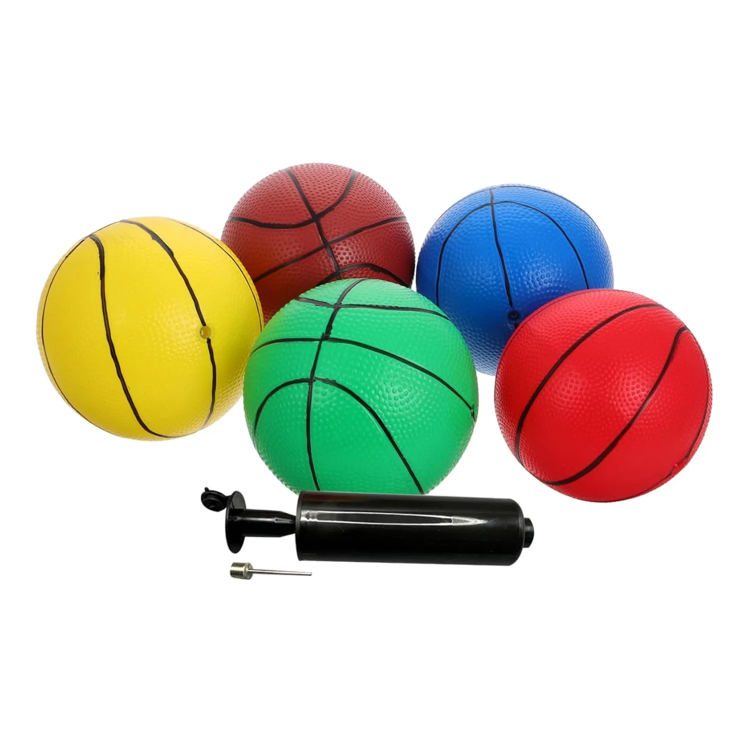 6pcs Soft Inflatable Mini Basketball Set for Indoor Hoop Basketball with Pump Colorful 18CM Balls/2776
