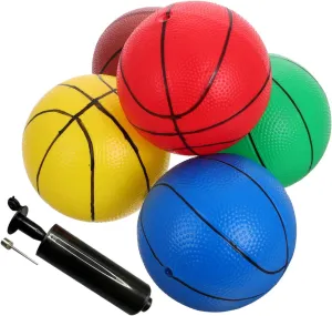 6pcs Soft Mini Basketball Boy Girl Inflatable with Pump Vibrant Colors for Indoor Hoops and Pool Parties for and Teamwork Activities