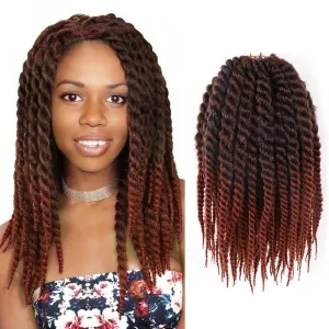 7 Packs Senegalese Twist Crochet Hair Ginger 10 Inch Jumbo Twist Crochet Hair Crochet Havana Twist Crochet Braids for Women Short Kinky Twist Braiding Hair(10 Inch,T350-Black to Ginger)