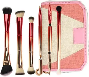 7 Pieces Makeup Artist Portable Makeup Set Brush Set Multifunctional 14 Brush Heads Gradient Color