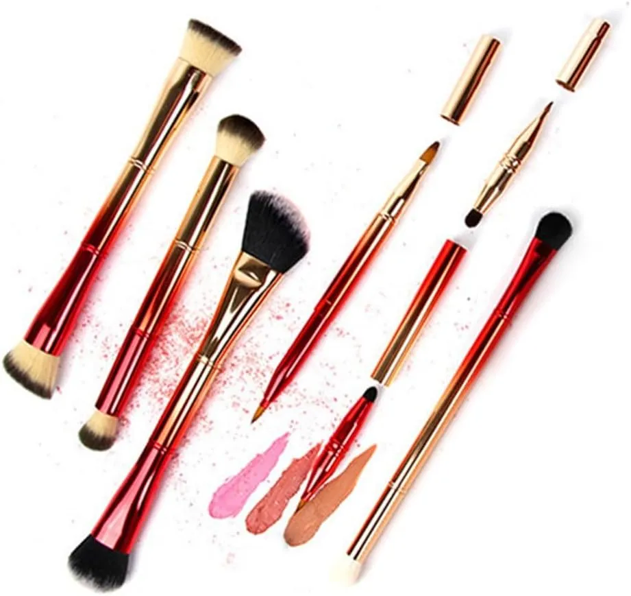 7 Pieces Makeup Artist Portable Makeup Set Brush Set Multifunctional 14 Brush Heads Gradient Color