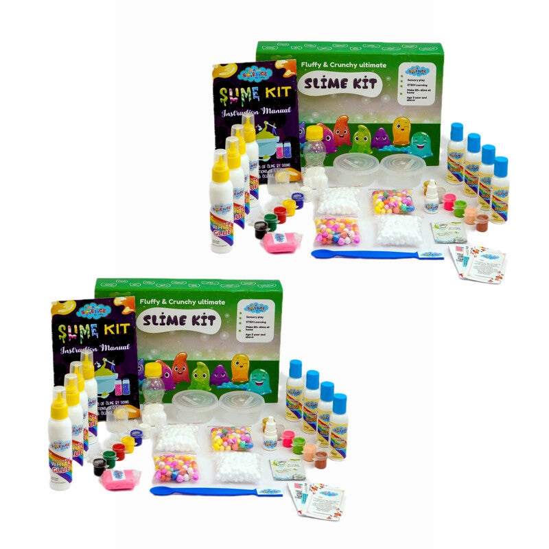 72 Pieces Ultimate Slime DIY Making Kit ( Fluffy and Crunchy Slime Kit- Make 40  Slime) Combo Pack of 2
