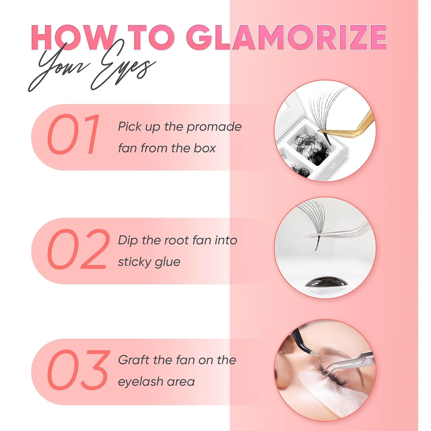 750 Promade Fans Loose Mix, Natural Eyelashes Extensions 3D-16D, Handmade Individual Lashes 0.03/0.05/0.07mm Thickness, C CC D, 8-16mm Length for Fluffy Eyelash Cluster (6D-0.07-D, 14-15-16mm)