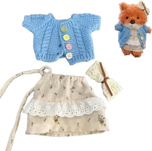 7"/18cm Plush Animal Outfit for Bashful Series Bunny Slim Teddy Bears Under 18cm 3 Piece Doll Clothes(NO Doll)