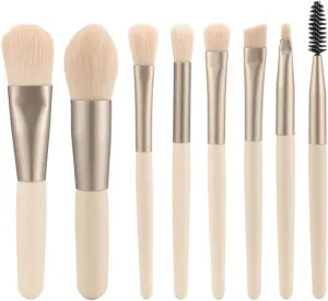 8 Mini Makeup Brush Portable Soft Hair Makeup Brush Set Beauty Tool Makeup Brush Foundation Brush(Black)