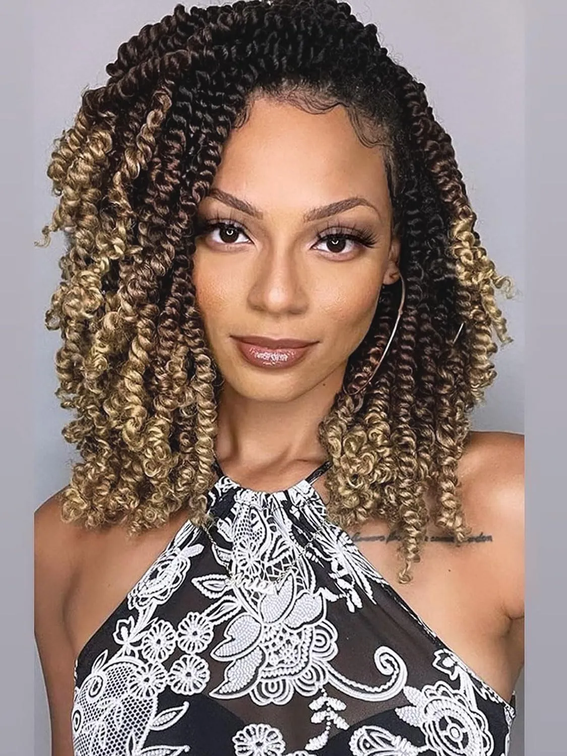 8 Packs Passion Twist Hair 10 Inch Pre-twisted Passion Twist Crochet Hair Pre-looped Crochet Braids for Women Passion Twists Braiding Hair Synthetic Hair Extensions (12Strands/Pack; T1B/30/27#)