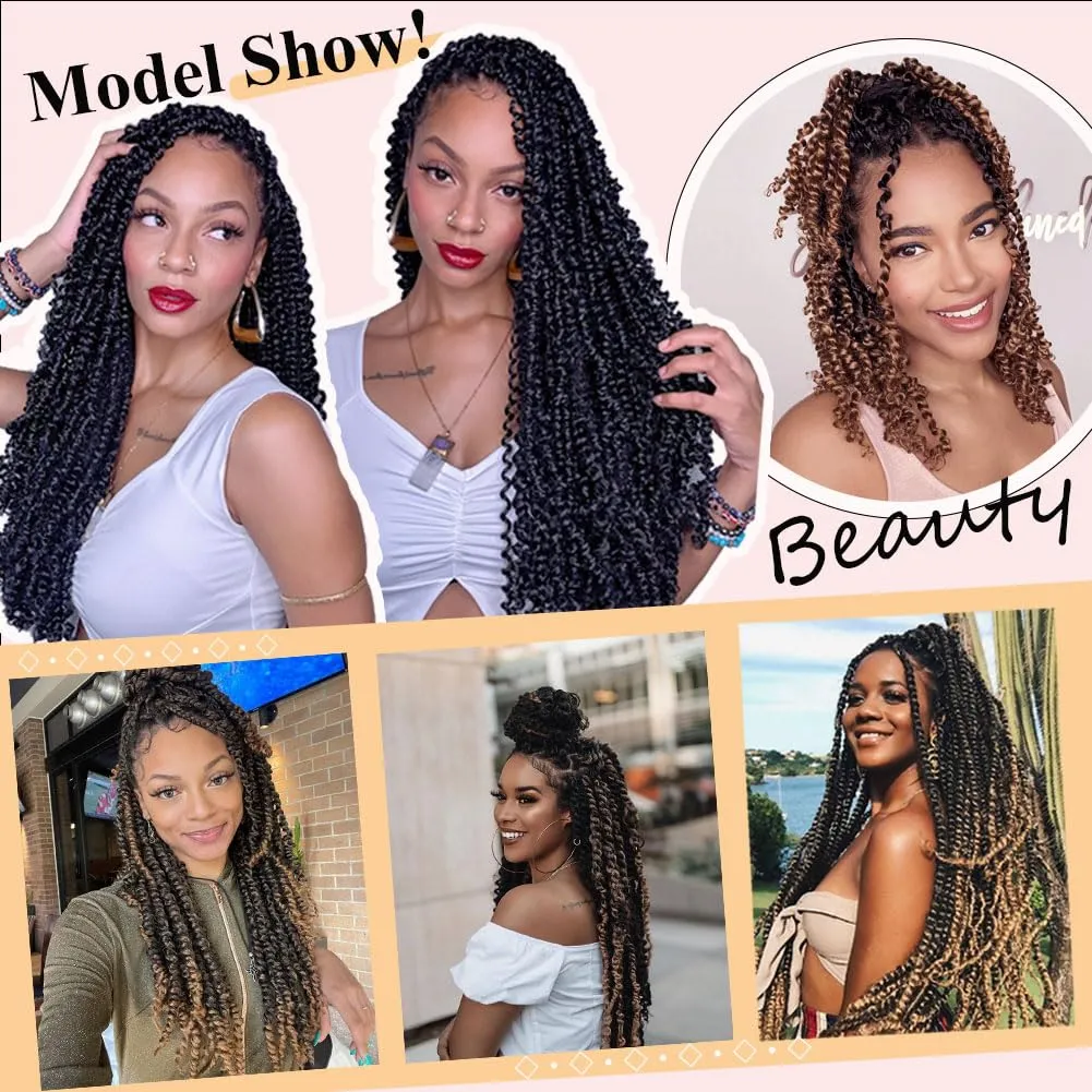 8 Packs Passion Twist Hair 10 Inch Pre-twisted Passion Twist Crochet Hair Pre-looped Crochet Braids for Women Passion Twists Braiding Hair Synthetic Hair Extensions (12Strands/Pack; T1B/30/27#)
