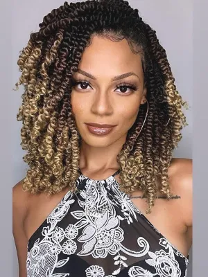 8 Packs Passion Twist Hair 10 Inch Pre-twisted Passion Twist Crochet Hair Pre-looped Crochet Braids for Women Passion Twists Braiding Hair Synthetic Hair Extensions (12Strands/Pack; T1B/30/27#)