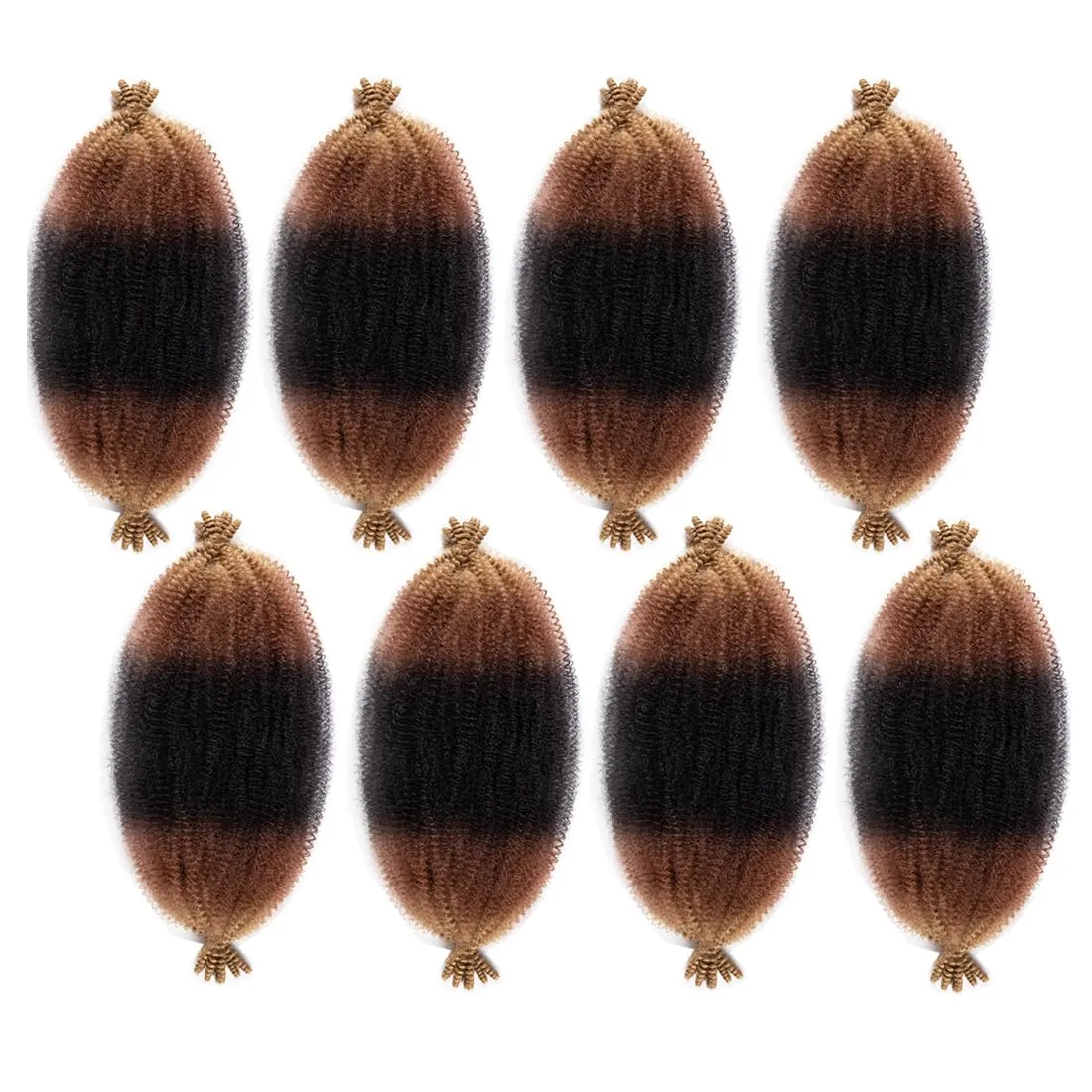 8 Packs Pre-Separated Springy Afro Twist Hair 12 Inch Pre-Fluffy Natural Curls are Perfect for Marley Crochet Hair Suitable for Black Women (1B/30/27, 12 Inch (Pack of 8))