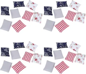 8 Pcs Miniature Dollhouse Pillows - Assorted Colors, Cloth Material, 2.16X1.77X1.57 Inches, Realistic Design for 1:12 Scale Dollhouse Decor, Sofa & Bedroom Accessories, Tiny Throw Pillow Set