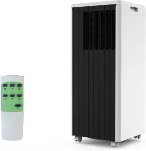 8000 BTUs Portable Air Conditioner with Efficient Cooling, Quiet Portable Cooling AC Up to 350 Sq.Ft. with Dehumidifier, Fan, Sleep Modes, 3-in-1 AC Unit with 24H Timer, Black