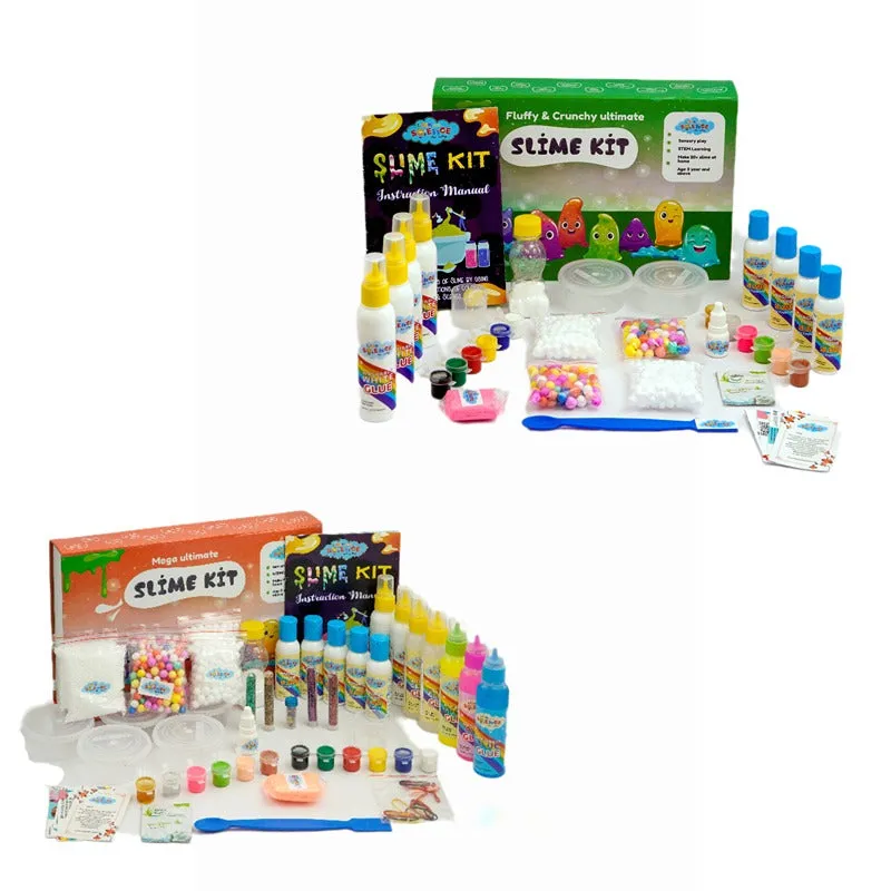 87 Pieces Ultimate Slime Making Kit ( Fluffy and Crunchy, Mega Ultimate Slime Kit - Make 55  Slime) Combo Pack of 2
