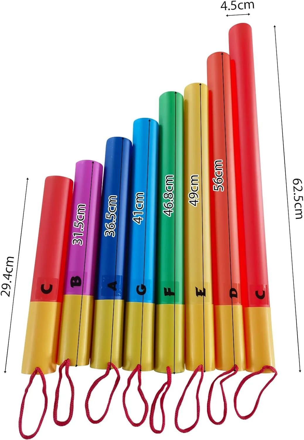 8Pcs Musical Sound Tube Colorful Set 8 Tones Sound Tube Percussion Instrument Birthday Musical Sound Tube Kit for Collective Performance Home Classroom