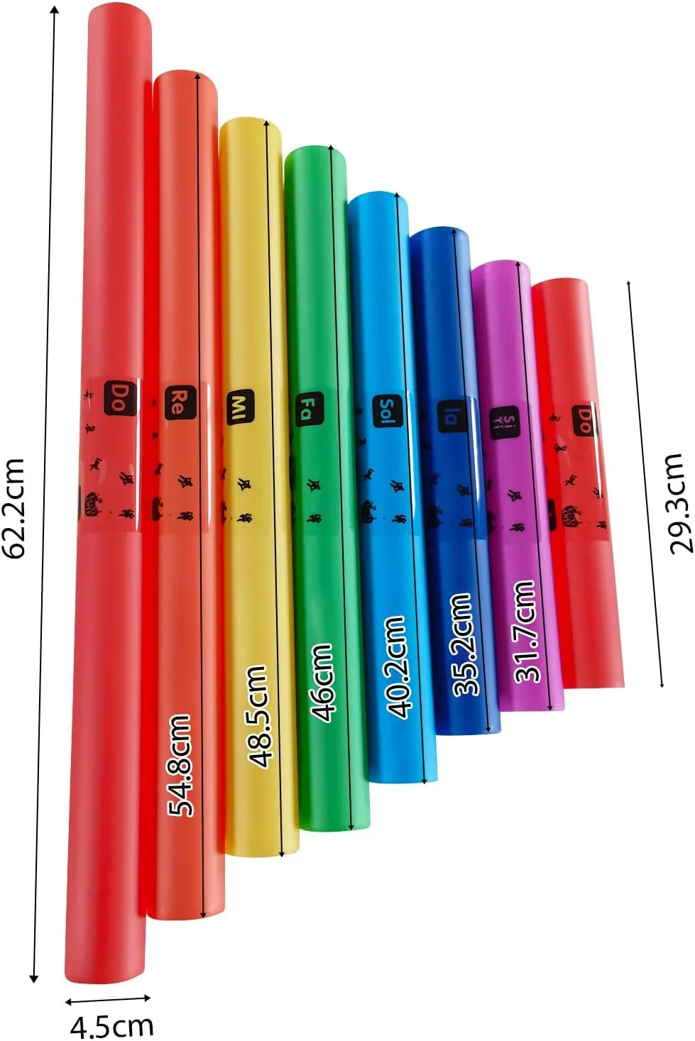 8Pcs Musical Sound Tube Colorful Set 8 Tones Sound Tube Percussion Instrument Birthday Musical Sound Tube Kit for Collective Performance Home Classroom