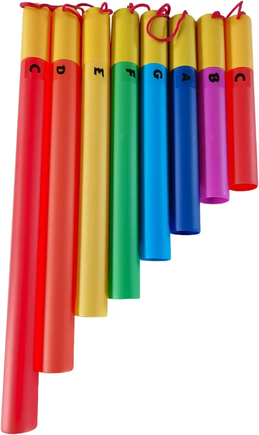 8Pcs Musical Sound Tube Colorful Set 8 Tones Sound Tube Percussion Instrument Birthday Musical Sound Tube Kit for Collective Performance Home Classroom