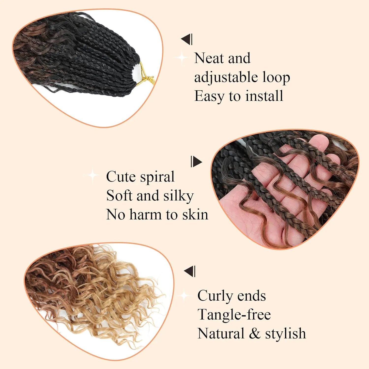 9 Packs Goddess Box Braids Crochet Hair 10 Inch Pre Looped Boho Crochet Braid With Curly Ends Synthetic Boho Box Braids Crochet Hair For Women (10 Inch, 1B/30/27)