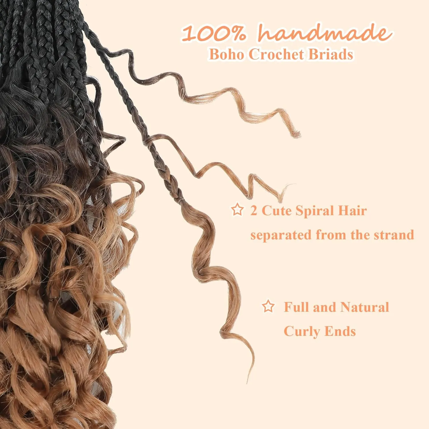 9 Packs Goddess Box Braids Crochet Hair 10 Inch Pre Looped Boho Crochet Braids With Curly Ends Synthetic Boho Box Braid Crochet Hair For Women (10 Inch, 1B/4/30)