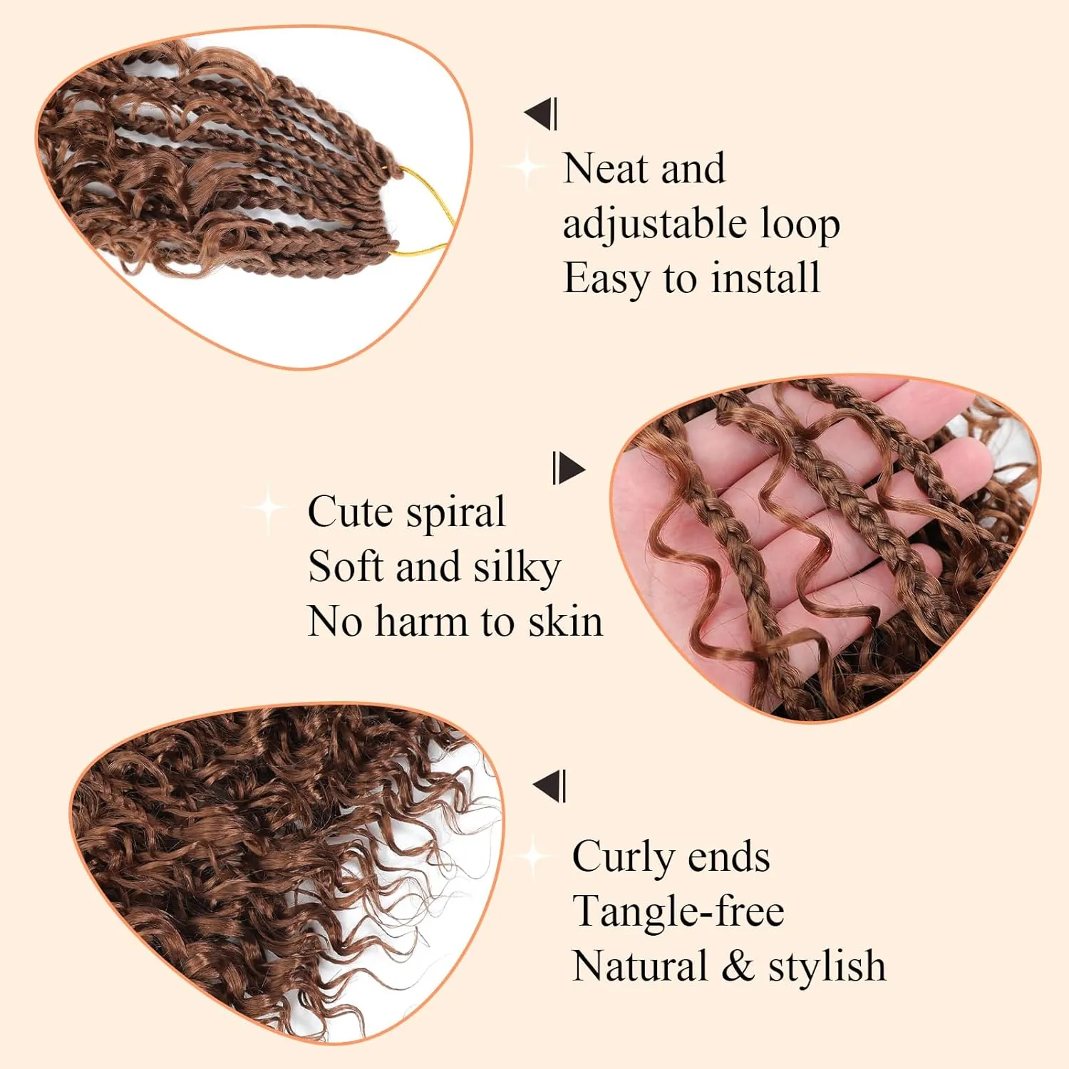 9 Packs Goddess Box Braids Crochet Hair 10 Inch Pre Looped Boho Crochet Braids With Curly Ends Synthetic Boho Box Braid Crochet Hair For Women (10 Inch, 30#)