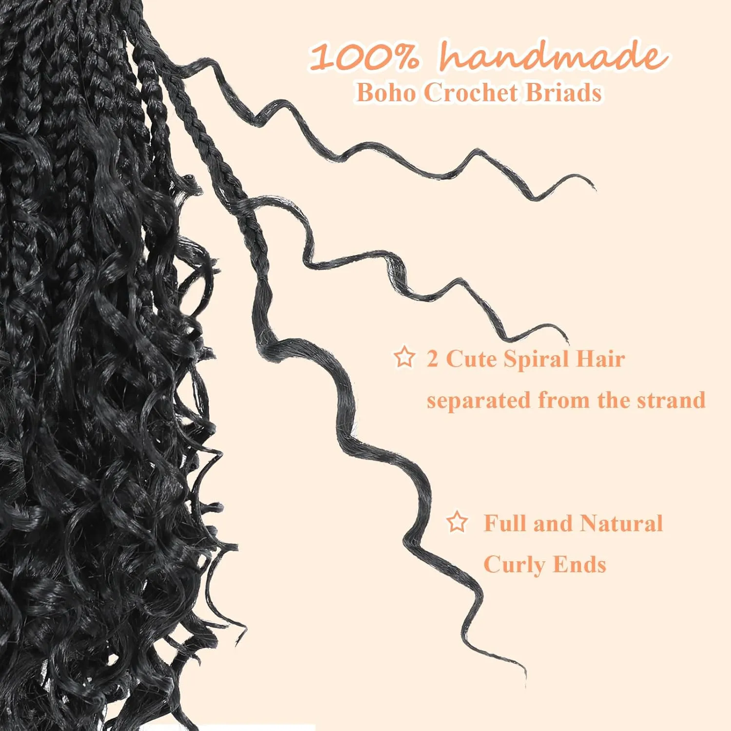 9 Packs Goddess Box Braids Crochet Hair 10 Inch Pre Looped Boho Crochet Braids With Curly Ends Synthetic Boho Box Braids Crochet Hair For Women (10 Inch, 27#)