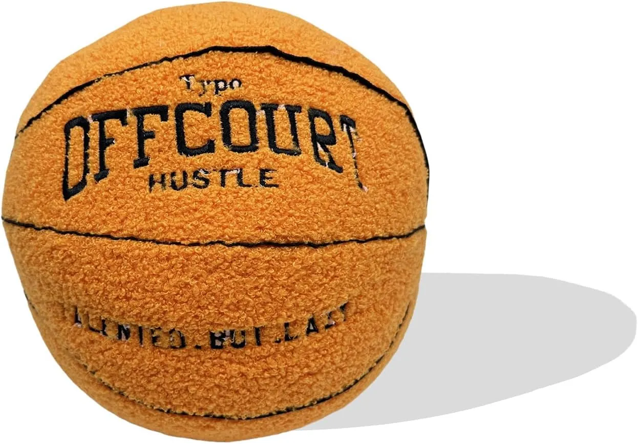9.84inch Cute Offcourt Basketball Pillow,Durable Stuffed Sport Basketball Plush Toys,Game Lovers Fans Decoration Gift