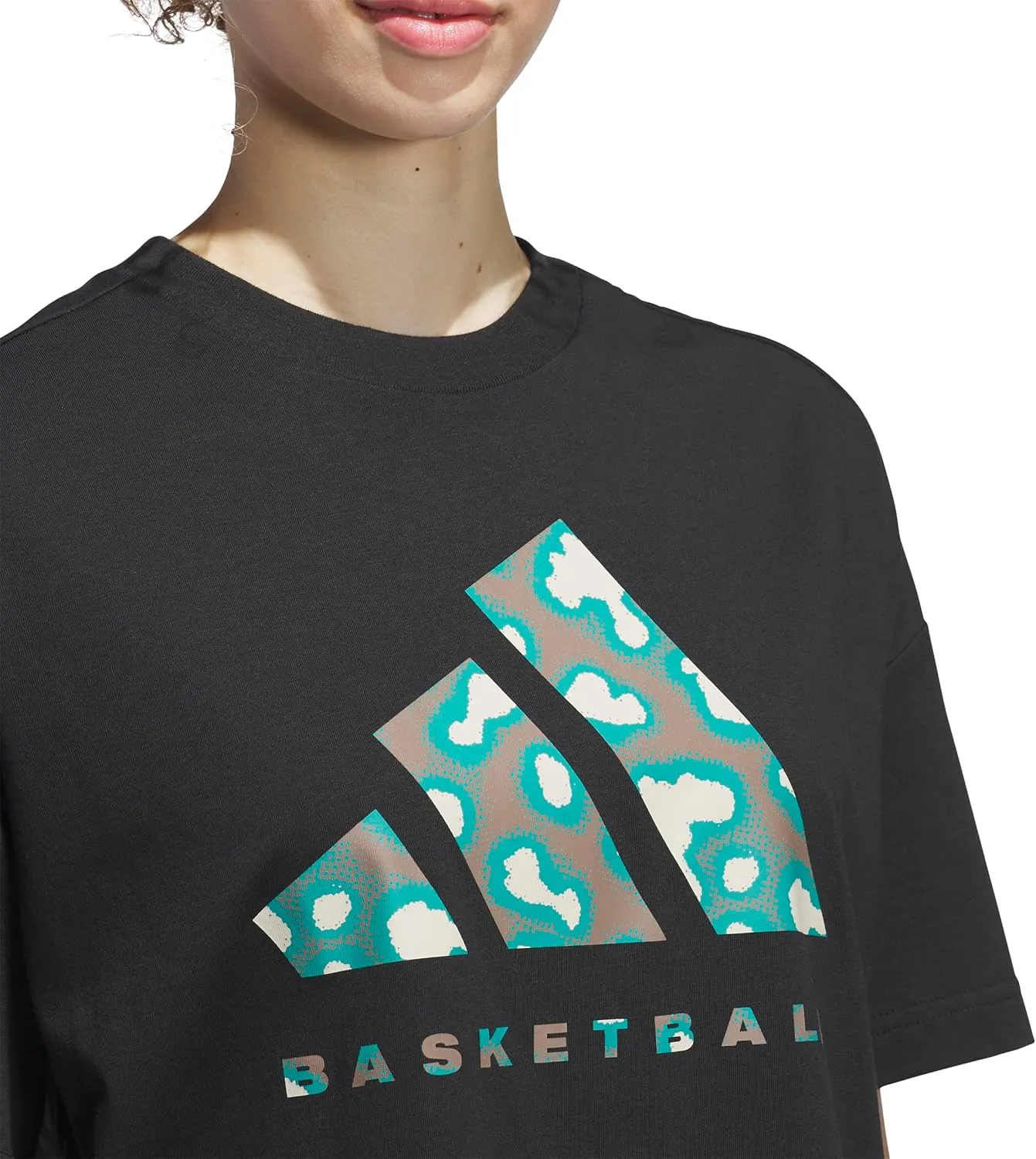 adidas Women's Basketball Camouflage Logo T-Shirt