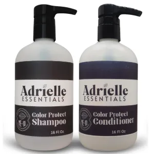 Adrielle Essentials Cashmere Vanilla & Eucalyptus Scented Color Protect Hair Shampoo and Conditioner Set, 16 Oz Shampoo - 16 Oz Conditioner
