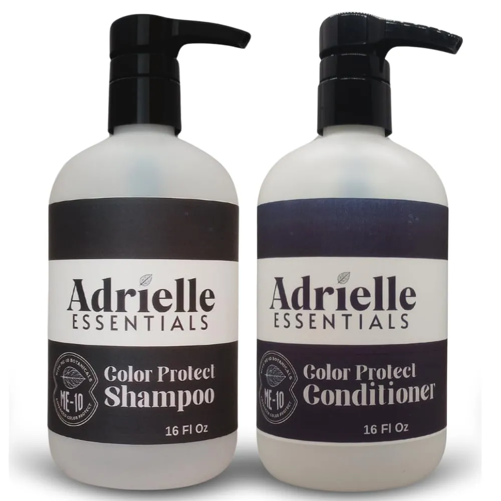 Adrielle Essentials Cashmere Vanilla & Eucalyptus Scented Color Protect Hair Shampoo and Conditioner Set, 16 Oz Shampoo - 16 Oz Conditioner