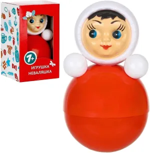 AEVVV Classic Red Nevalyashka Roly-Poly – Durable, Interactive Cute Musical Gift, 4.3-Inch – Russian Item in Elegant Box