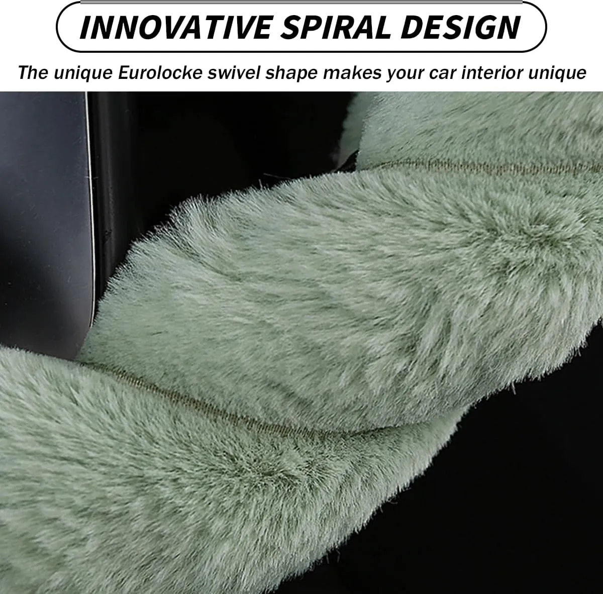 AICEL Furry Car Steering Wheel Cover, 15 inch Automotive Fluffy Soft Breathable Warm Non-Slip Vehicle Steering Wheel Protector Interior Decoration for Man Women Girl, Universal for Truck SUV