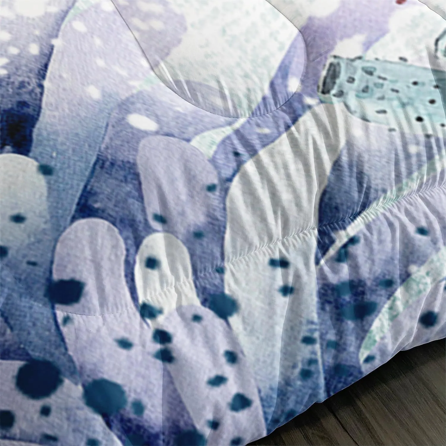 AILONEN Cartoon Jellyfish Comforter Set Twin Size, Teal Blue Ocean Beach Coastal Bedding Set,Boys Girls Cute Animal Bed in a Bag 3 Pieces,Twin Size Quilt and 2 Pillowcases