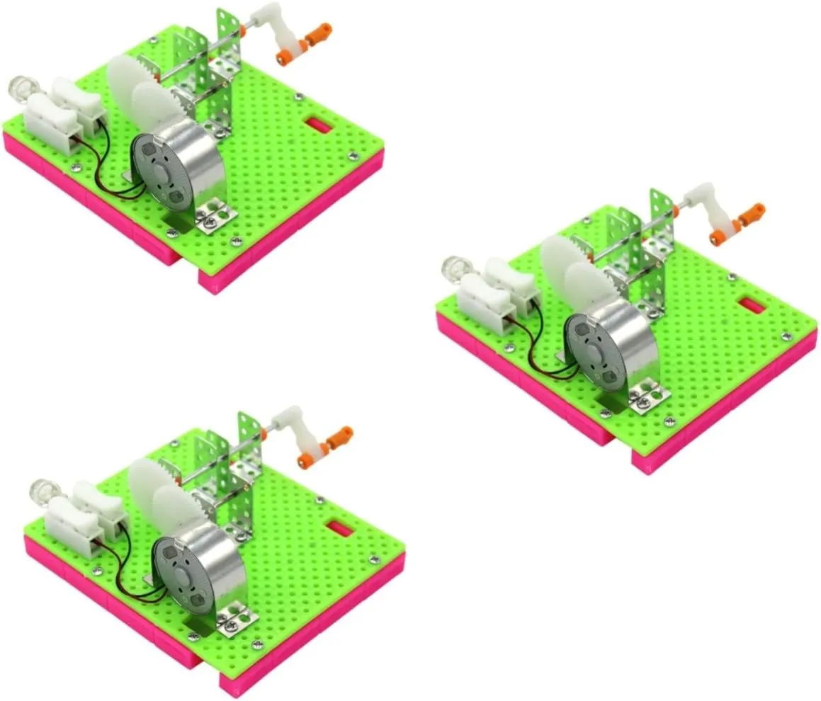 Alasum 3 Sets Hand Generator Generators Portable Kids Educational Toys Hand Crank Generator Manual Electricity Generator Energy Generators Generator Science Kit Hand Shaking Dynamo Child