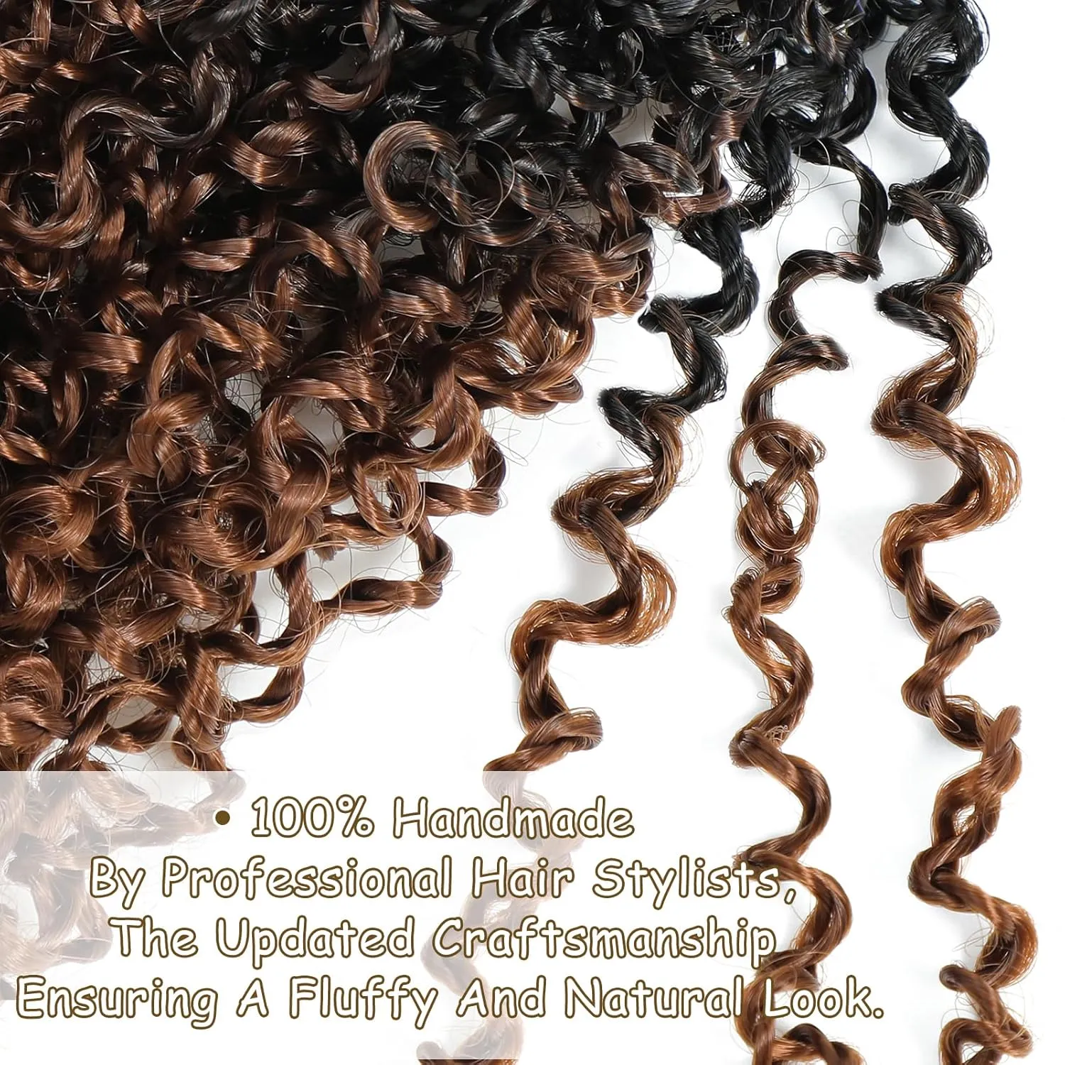 Alrence 10 Inch Yankee Twist Crochet Hair Mini Passion Twist Hair Pre Looped Fluffy Yaki Twist Crochet Braids Short Boho Kinky Spring Twist Crochet Hair For Women (10 Inch (Pack of 8), 1B/30)