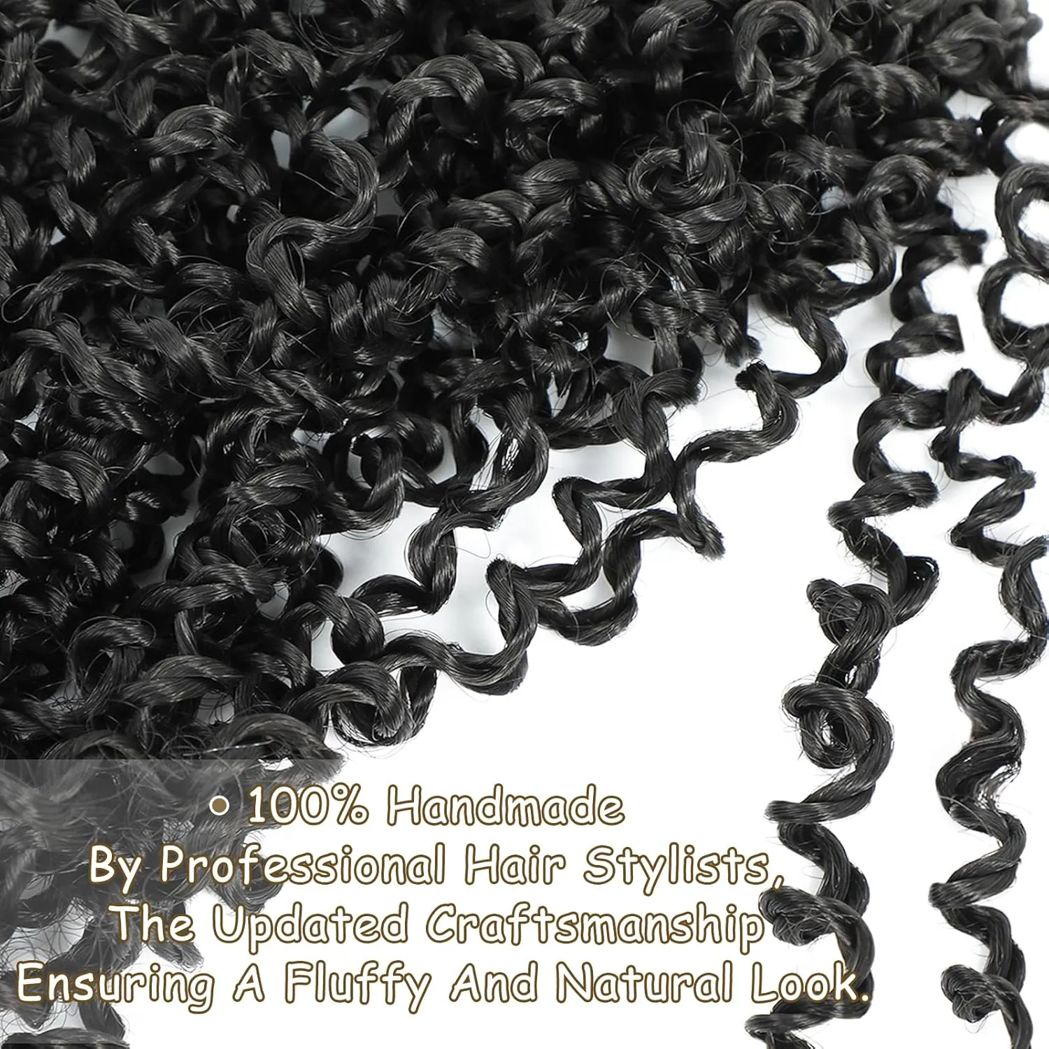 Alrence 12 Inch Yankee Twist Crochet Hair Mini Passion Twist Hair Pre Looped Fluffy Yaki Twist Crochet Braids Short Boho Kinky Spring Twist Crochet Hair For Women (12 Inch (Pack of 8), 1B#)