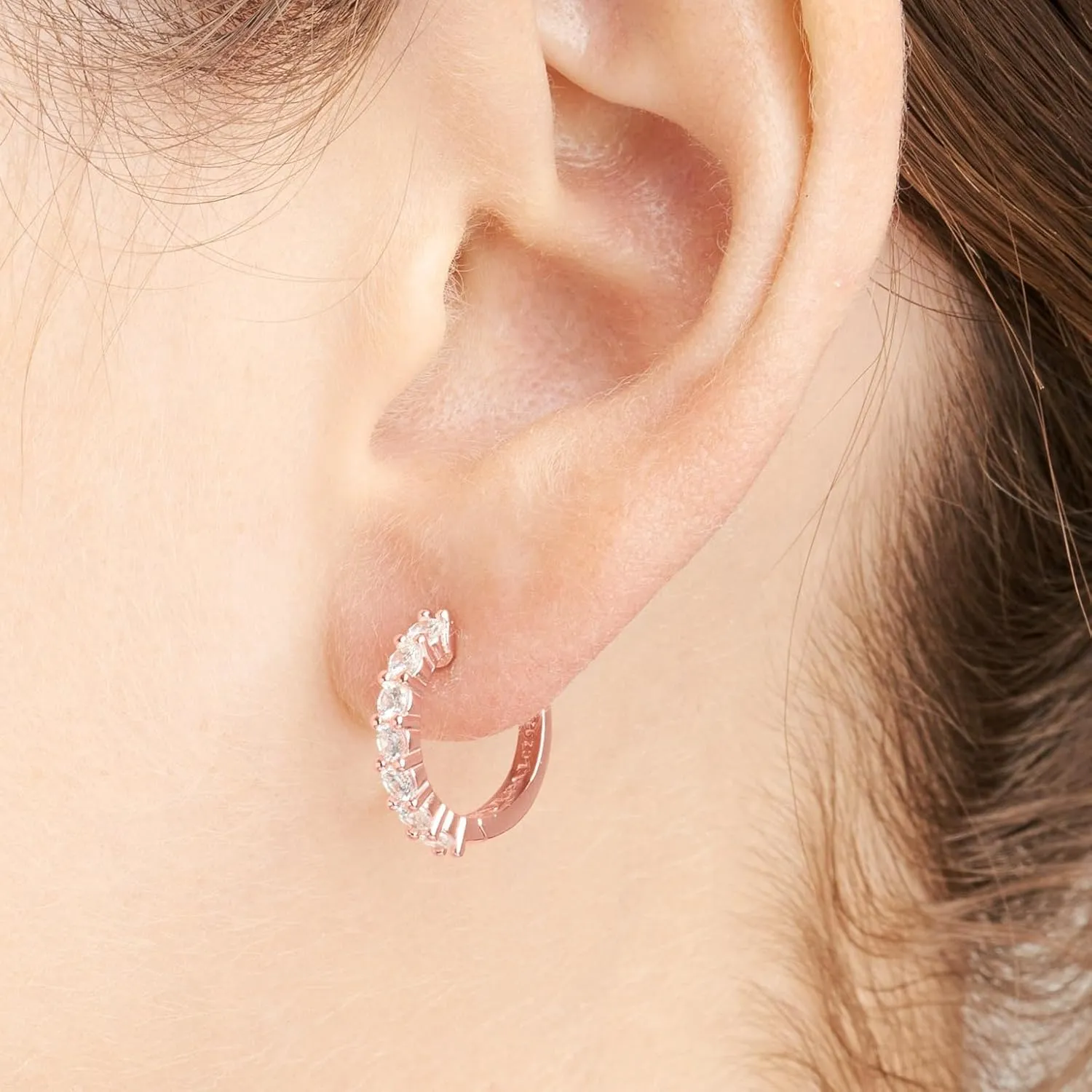 Amazon Essentials Sterling Silver Hinged Huggie Hoop Earrings (previously Amazon Collection)