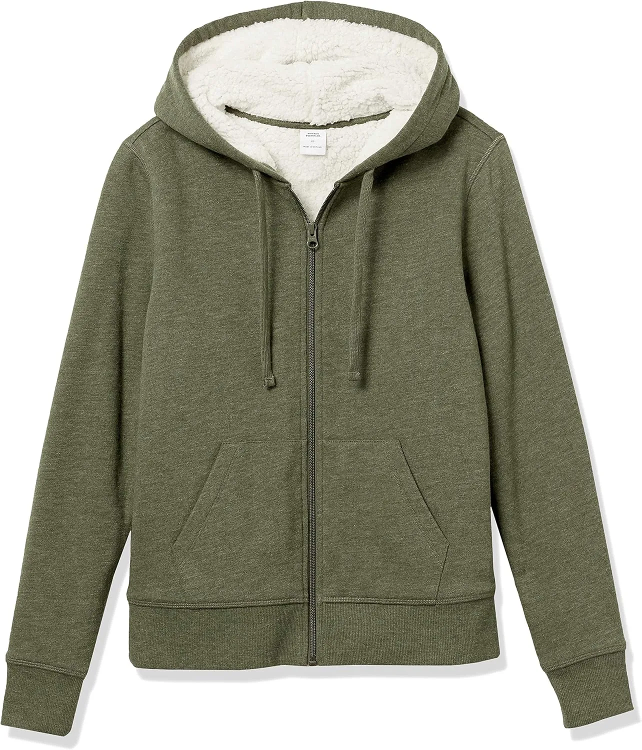 Amazon Essentials Women's Sherpa-Lined Fleece Full-Zip Hooded Jacket (Available in Plus Size)