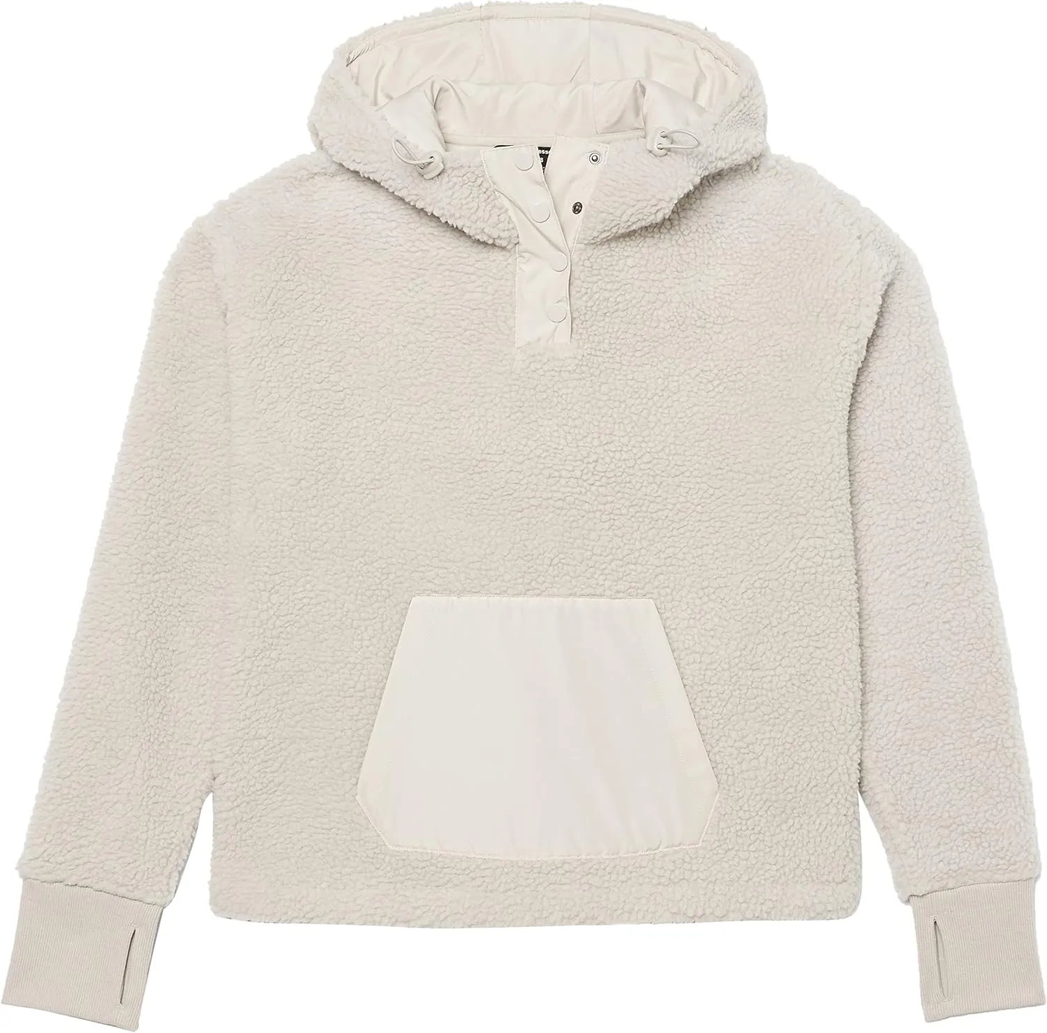 Amazon Essentials Women's Teddy Fleece Quarter Button Hooded Jacket