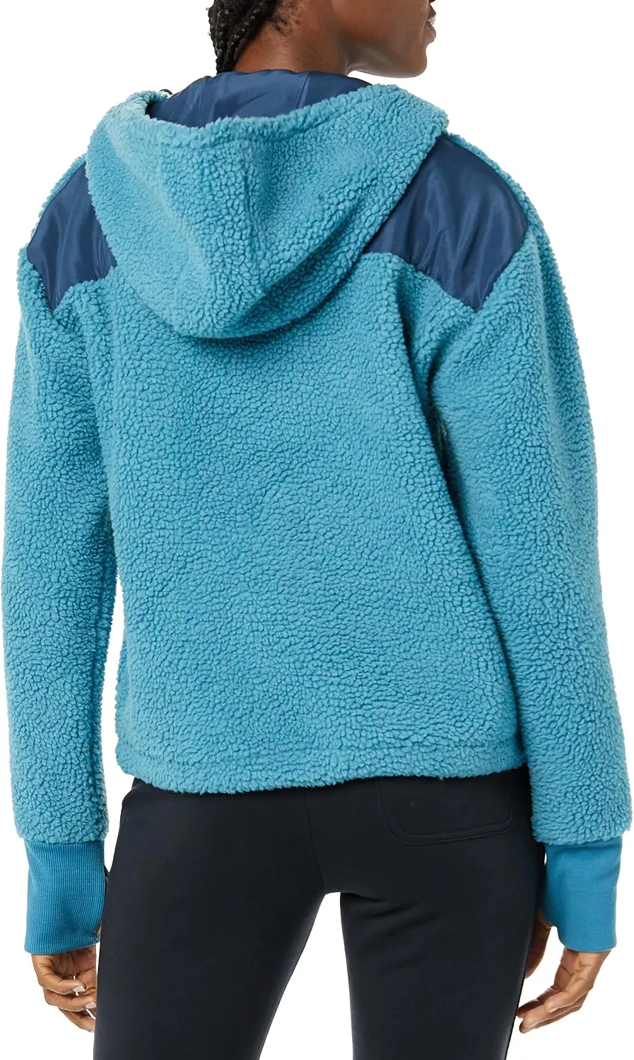 Amazon Essentials Women's Teddy Fleece Quarter Button Hooded Jacket