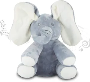 Andy The Elephant - Musical Peek-a-Boo Elephant Toy - Interactive Stuffed Baby Animal with Moving Ears for Baby - Hide and Seek Fun - Elephant Plush Baby Toy