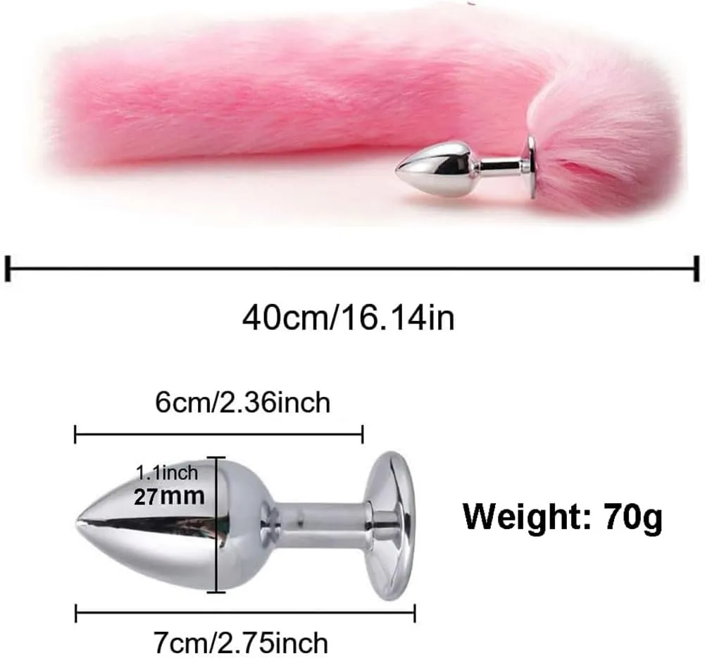 Animal Cosplay Costume Furry Fox Tail Plug Cute Ears Headband Bat Style Neck Collar Set