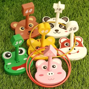 Animal Ring Toss Game Toy Set for Kids, 6 Targets Stands & 36 Rings Combo, Indoor Outdoor Party Yard Family Adults Activity, Birthday Present for Toddlers Boys Girls Child Ages 3 