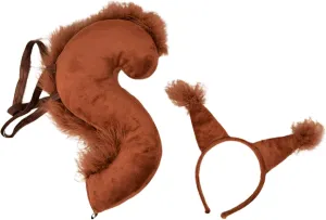 appuivbt Animal Squirrel Ears Headband and Tail Costume Accessory Set, Unisex Halloween Party Animal Cosplay Set