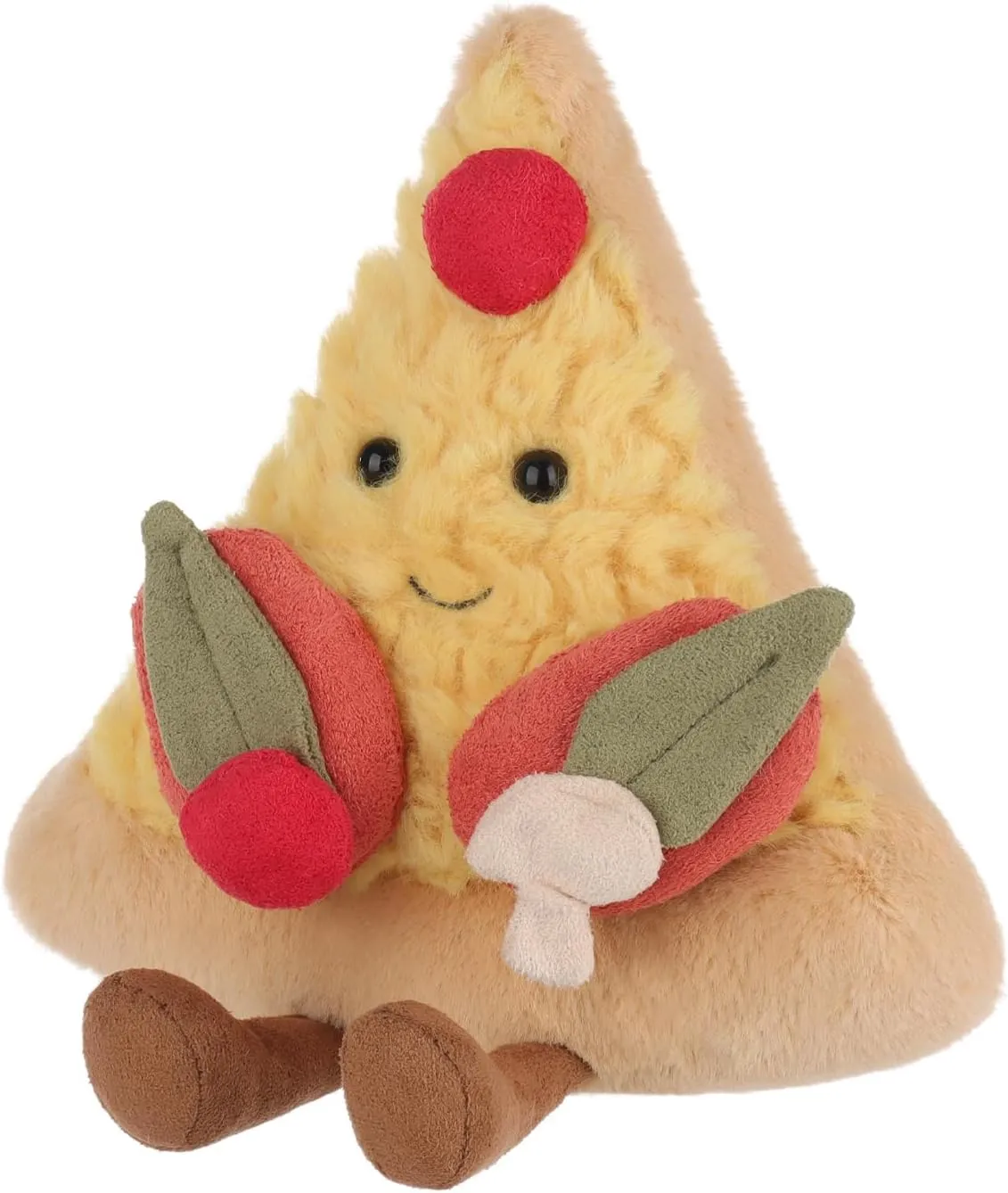 Apricot Lamb Delicious Pizza Plush Food Stuffed Animals for Kids, Soft Cute Plushies Toys for Baby Girl and Boy, Fluffy Food Delicious Pizza 6.3 Inches