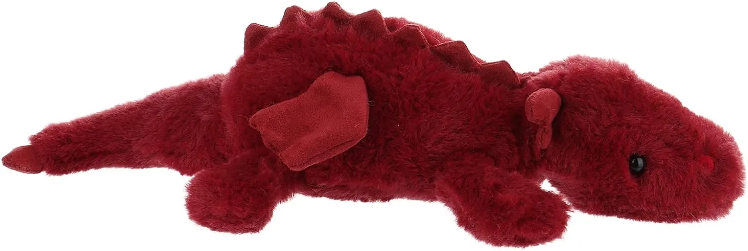 Apricot Lamb Lying Dragon Plush Stuffed Animals for Kids, Soft Cute Plush Toys for Baby Girl and Boy, Large Fluffy Lying Dragon Red