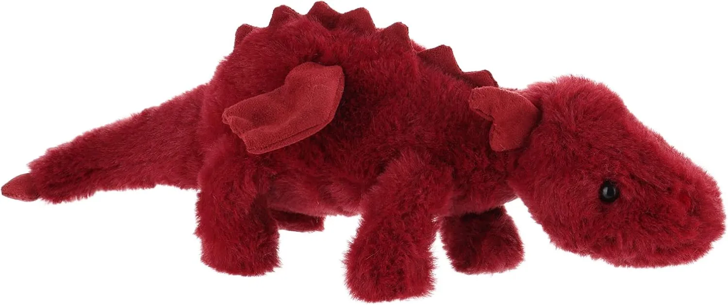 Apricot Lamb Lying Dragon Plush Stuffed Animals for Kids, Soft Cute Plush Toys for Baby Girl and Boy, Large Fluffy Lying Dragon Red