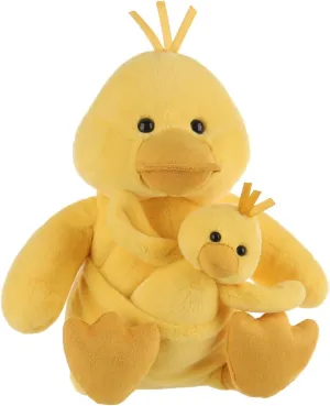 Apricot Lamb Mother and Child Ducks Plush Stuffed Animals for Kids, Soft Cute Plush Toys for Baby Girl and Boy, Fluffy Mother and Child Ducks Yellow 9.9 Inches